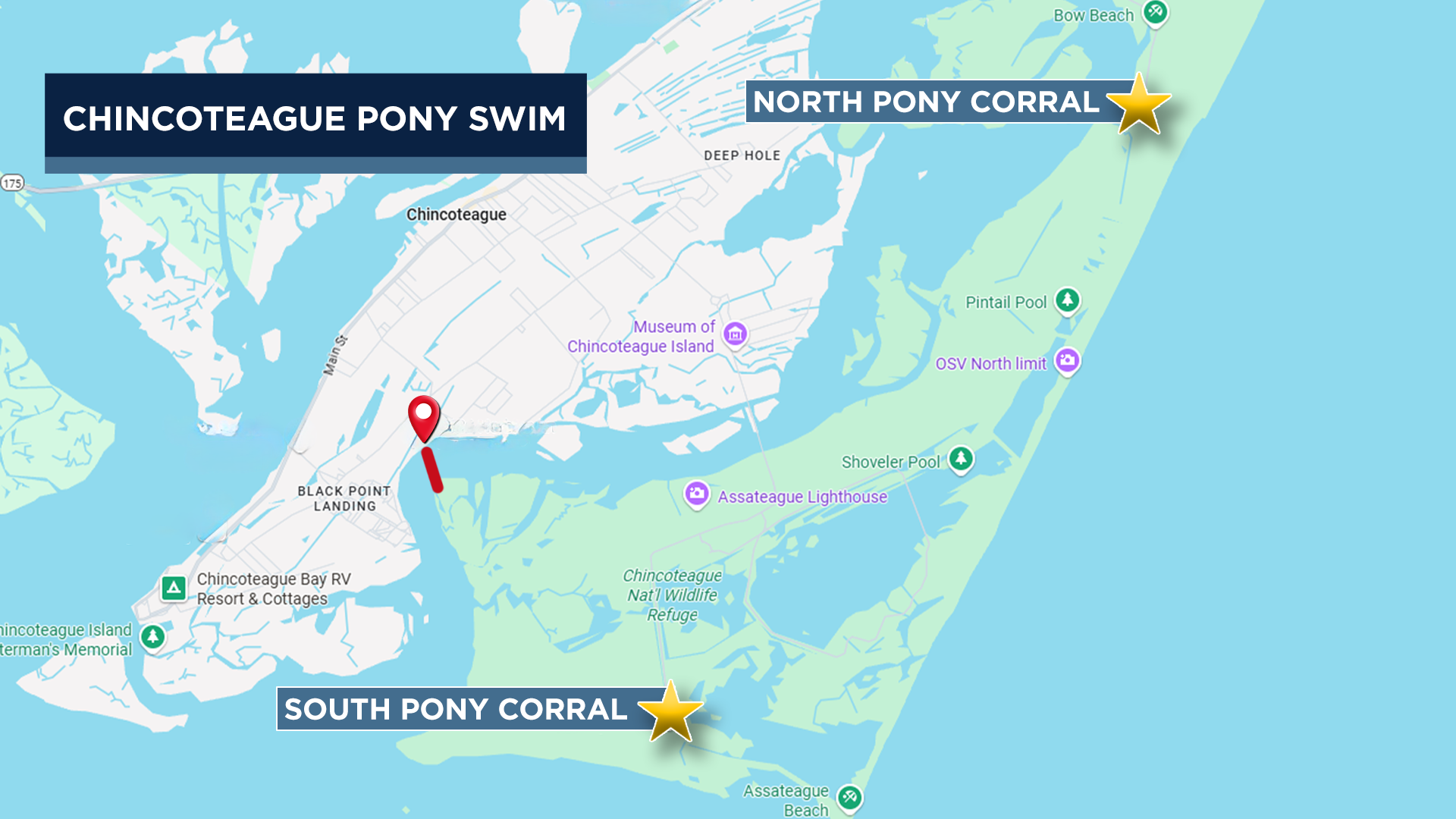 Map of Chincoteague